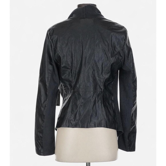 NWT small Blanknyc black biker faux vegan leather asymmetrical motto jacket - Picture 2 of 6